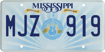 MS license plate MJZ919