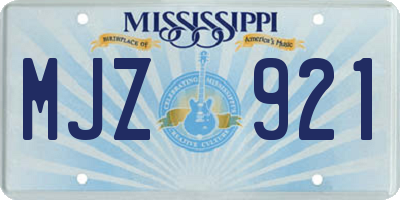 MS license plate MJZ921