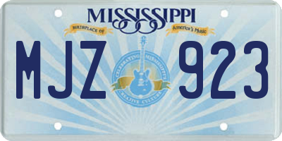 MS license plate MJZ923