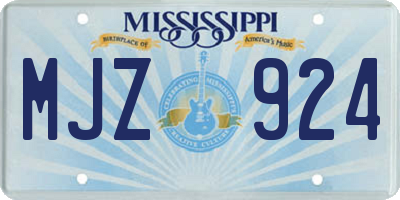 MS license plate MJZ924