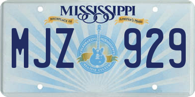 MS license plate MJZ929