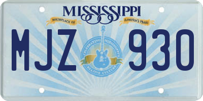 MS license plate MJZ930
