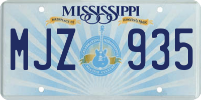 MS license plate MJZ935