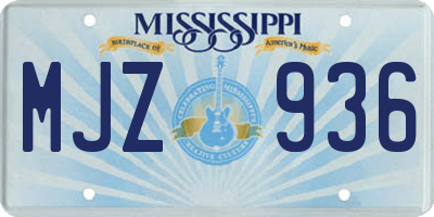 MS license plate MJZ936