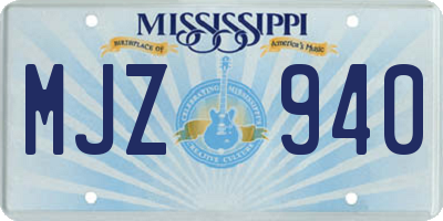 MS license plate MJZ940