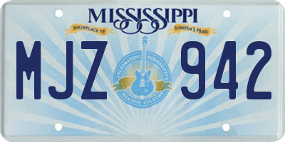 MS license plate MJZ942