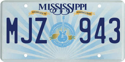 MS license plate MJZ943