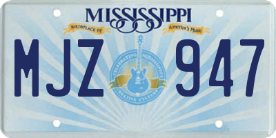 MS license plate MJZ947