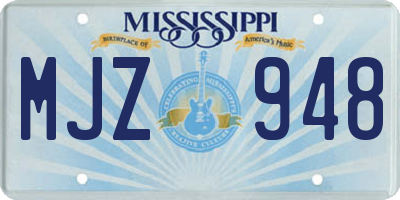 MS license plate MJZ948