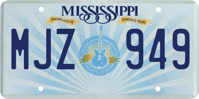 MS license plate MJZ949