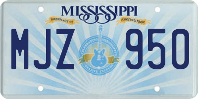 MS license plate MJZ950
