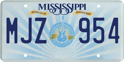 MS license plate MJZ954