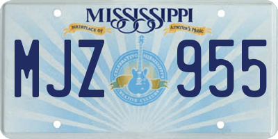 MS license plate MJZ955