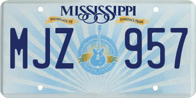 MS license plate MJZ957