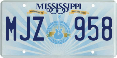 MS license plate MJZ958