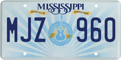 MS license plate MJZ960