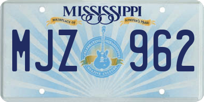 MS license plate MJZ962