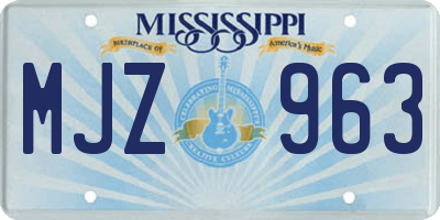 MS license plate MJZ963