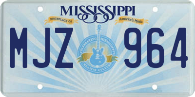 MS license plate MJZ964