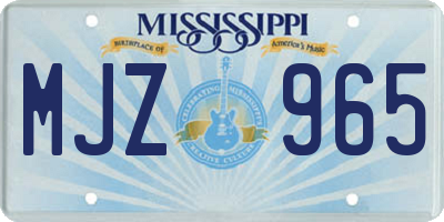 MS license plate MJZ965