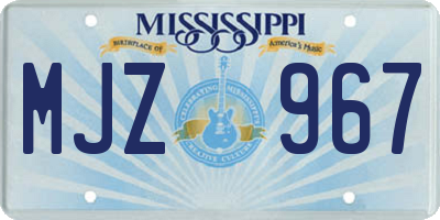 MS license plate MJZ967