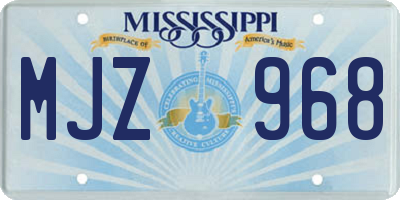 MS license plate MJZ968