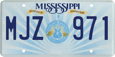 MS license plate MJZ971