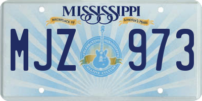 MS license plate MJZ973