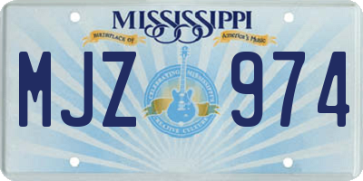 MS license plate MJZ974