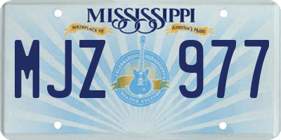 MS license plate MJZ977