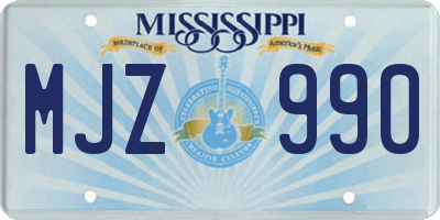 MS license plate MJZ990