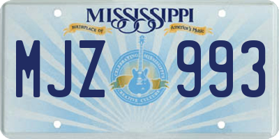 MS license plate MJZ993