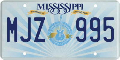 MS license plate MJZ995