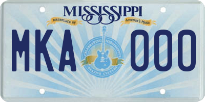 MS license plate MKA000