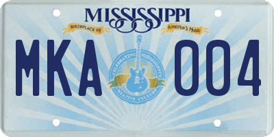 MS license plate MKA004