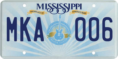 MS license plate MKA006