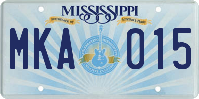 MS license plate MKA015