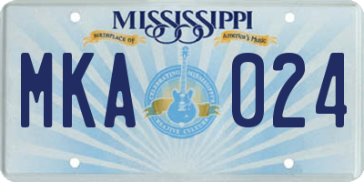 MS license plate MKA024