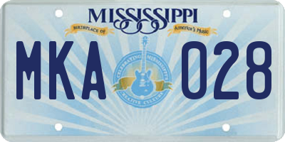 MS license plate MKA028
