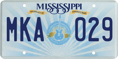 MS license plate MKA029