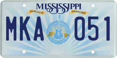MS license plate MKA051
