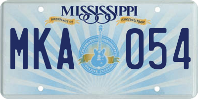 MS license plate MKA054