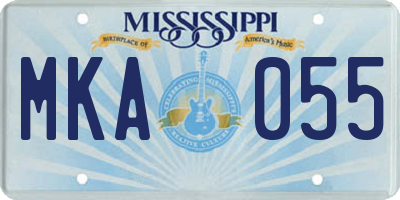 MS license plate MKA055