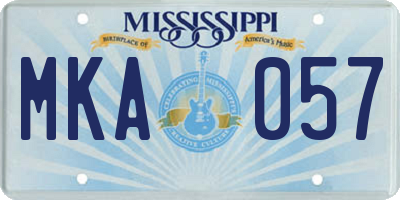MS license plate MKA057