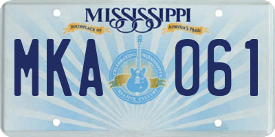 MS license plate MKA061