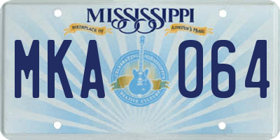 MS license plate MKA064