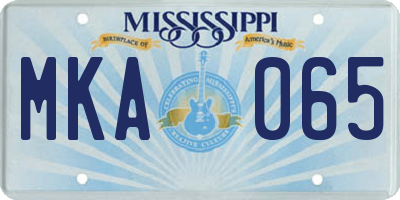 MS license plate MKA065