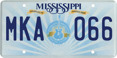 MS license plate MKA066