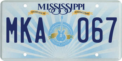 MS license plate MKA067