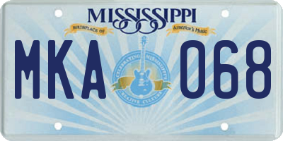 MS license plate MKA068